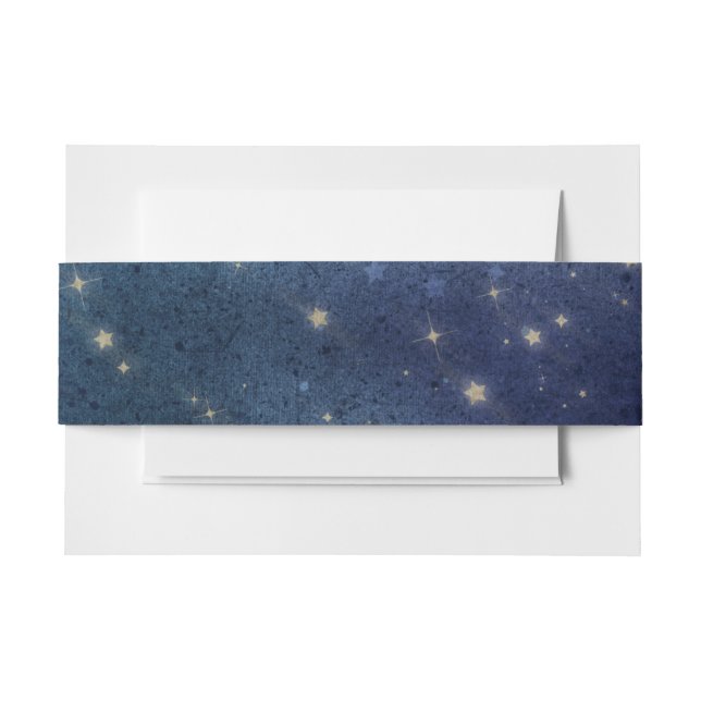 Wedding Celestial Star Night Navy Romantic Invitation Belly Band (Front Example)