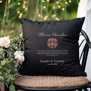 Wedding Celtic Knot Irish Handfasting Vows Throw Pillow