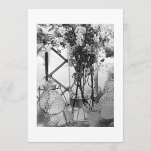"WEDDING CENTERPIECE" BLACK/WHITE INVITATION