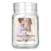 Wedding Centerpieces with Photo 2 sides Mason Jar
