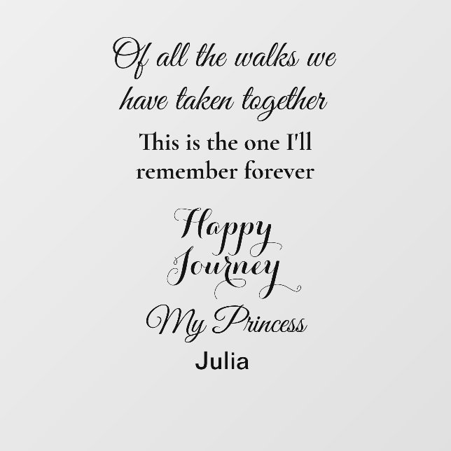 Wedding Ceremony Aisle Dad Quote Floor Decals (Front)