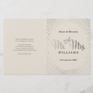 WEDDING CEREMONY BOOK ivory mini silver confetti