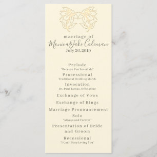 Wedding Ceremony Classic Itinerary Program