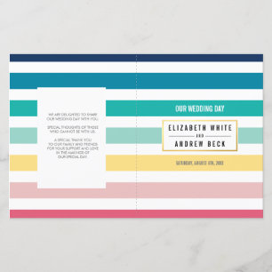 WEDDING CEREMONY cute fun stripe pastel colors