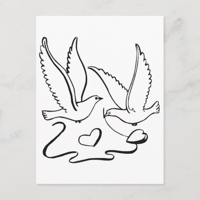 Wedding Ceremony Doves Postcard (Front)