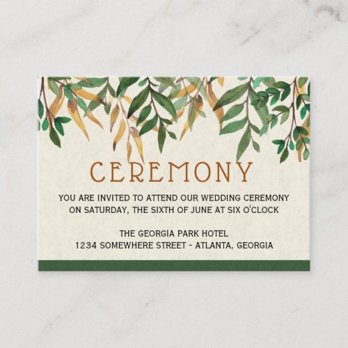 Wedding Ceremony Enclosure Card