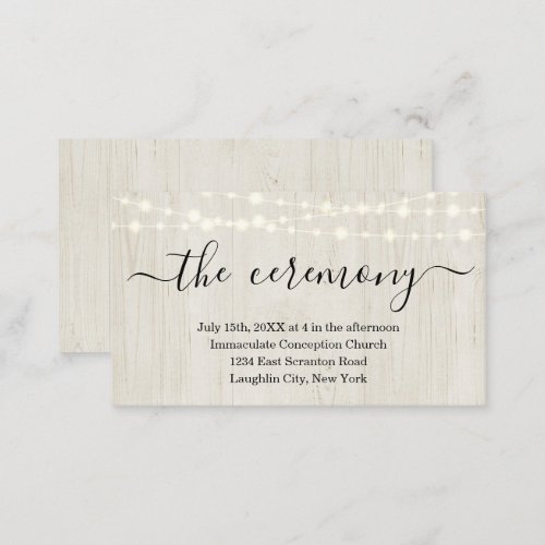 Wedding Ceremony Enclosure Card _ Simple