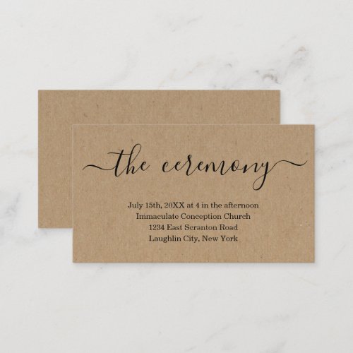 Wedding Ceremony Enclosure Card _ Simple