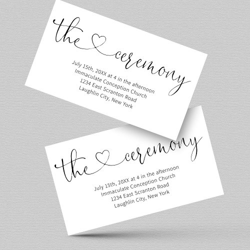 Wedding Ceremony Enclosure Card _ Simple