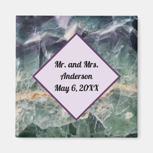Wedding Ceremony Favor Fluorite Gem Photo Memento Magnet
