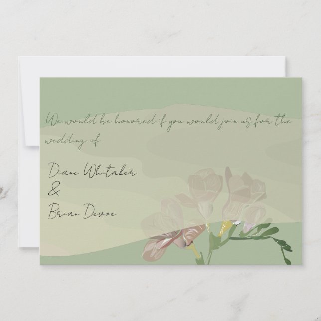 Wedding Ceremony Fresia Invitation (Front)