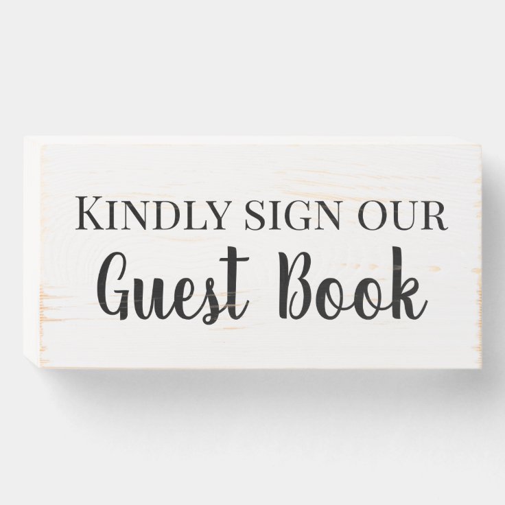 Wedding Ceremony Guest Book Table Sign Wooden | Zazzle