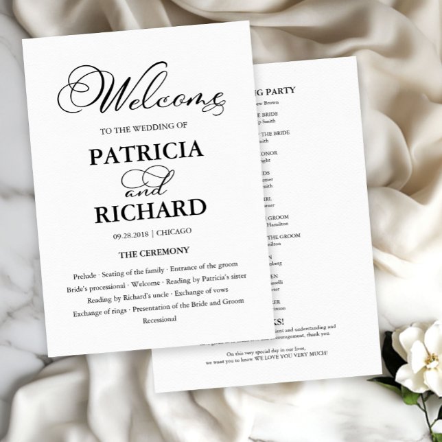 Wedding Ceremony Order of Service Elegant Program (Creator Uploaded)