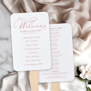 Wedding Ceremony Order of Service Elegant Program Hand Fan