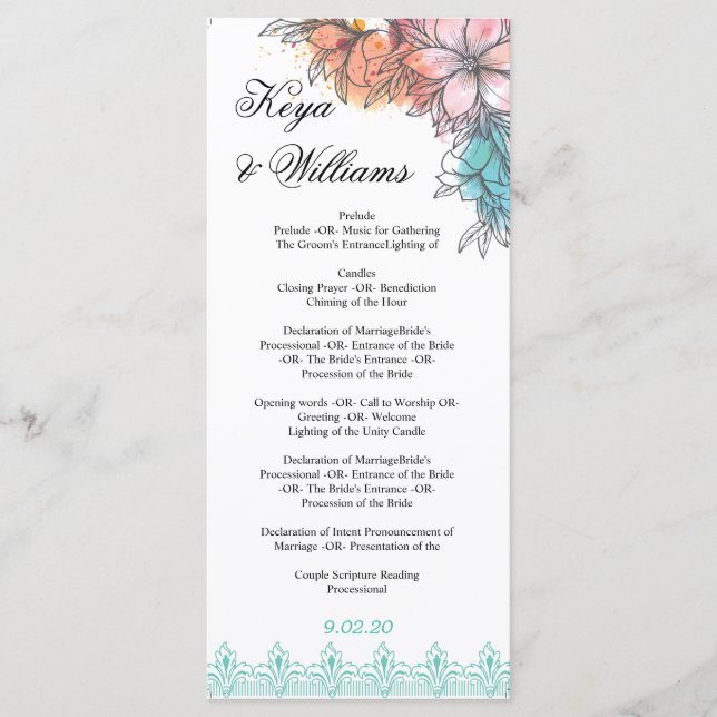 Wedding Ceremony Program (Front)
