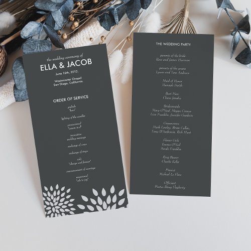 Posh Petals | Silver | Ceremony Program