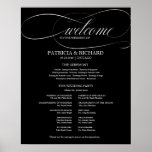 Wedding Ceremony Program Board Black And White Poster<br><div class="desc">An elegant,  classy script wedding ceremony program. Easy to customize the color and wording. Please feel free to contact me if you need artwork customization or custom design. PLEASE NOTE: For assistance on orders,  shipping,  product information,  etc.,  contact Zazzle Customer Care directly https://help.zazzle.com/hc/en-us/articles/221463567-How-Do-I-Contact-Zazzle-Customer-Support-.</div>