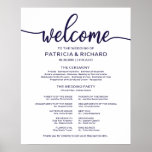 Wedding Ceremony Program Chic Navy Blue Poster<br><div class="desc">A rustic chic black lettering wedding ceremony program. Easy to customize the color and wording. Please feel free to contact me if you need artwork customization or custom design. PLEASE NOTE: For assistance on orders,  shipping,  product information,  etc.,  contact Zazzle Customer Care directly https://help.zazzle.com/hc/en-us/articles/221463567-How-Do-I-Contact-Zazzle-Customer-Support-.</div>