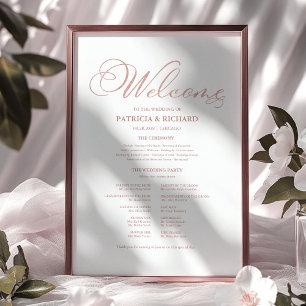 Wedding Ceremony Program Elegant Calligraphy Poster