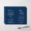 Wedding Ceremony Program, Elegant Script Navy Blue | Zazzle