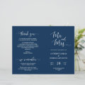 Wedding Ceremony Program, Elegant Script Navy Blue | Zazzle