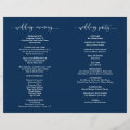 Wedding Ceremony Program, Elegant Script Navy Blue | Zazzle