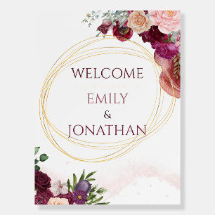 wedding ceremony program, floral wedding program, foam board