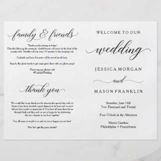 Wedding Ceremony Program Folded Programs Flyer