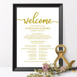 Wedding Ceremony Program Gold Calligraphy Poster<br><div class="desc">A rustic chic gold lettering wedding ceremony program. Easy to customize the color and wording. Please feel free to contact me if you need artwork customization or custom design. PLEASE NOTE: For assistance on orders,  shipping,  product information,  etc.,  contact Zazzle Customer Care directly https://help.zazzle.com/hc/en-us/articles/221463567-How-Do-I-Contact-Zazzle-Customer-Support-.</div>