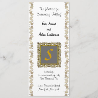 Wedding Ceremony Program Gold Leaf