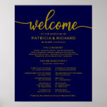 Wedding Ceremony Program Gold Navy Blue Poster<br><div class="desc">A rustic chic gold lettering on navy blue wedding ceremony program. Easy to customize the color and wording. Please feel free to contact me if you need artwork customization or custom design. PLEASE NOTE: For assistance on orders,  shipping,  product information,  etc.,  contact Zazzle Customer Care directly https://help.zazzle.com/hc/en-us/articles/221463567-How-Do-I-Contact-Zazzle-Customer-Support-.</div>