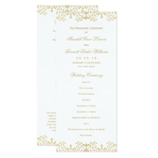Wedding Ceremony Program | Gold Vintage Glamour