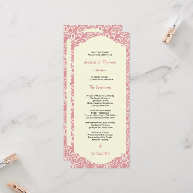 Wedding ceremony program template (Front/Back In Situ)