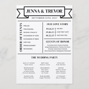 Wedding Ceremony Program With Icons Minimalist