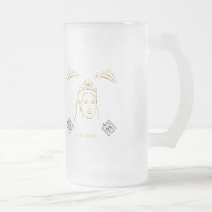 wedding ceremony style frosted glass beer mug