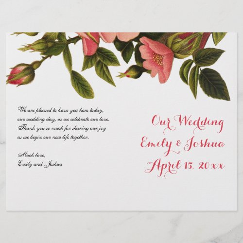 Wedding Ceremony Template Floral Program Flyer