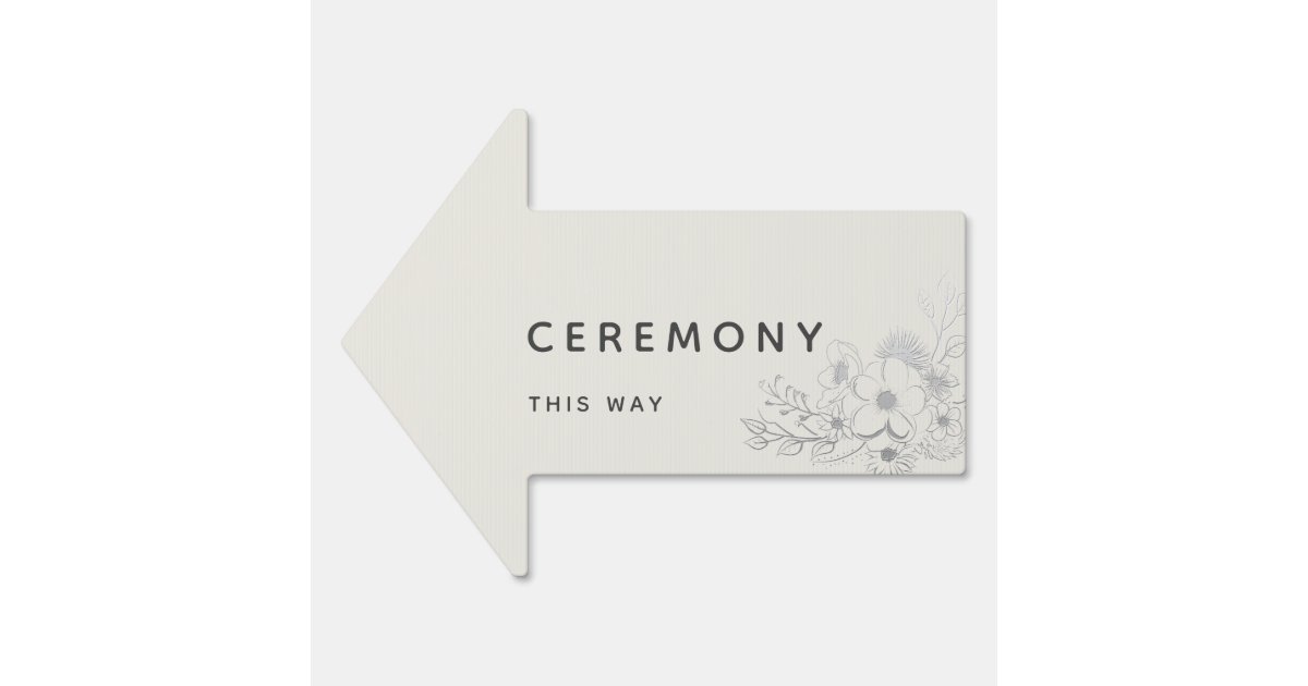 Wedding Ceremony This Way Arrow Sign | Zazzle