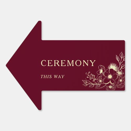 Wedding Ceremony This Way Arrow Sign