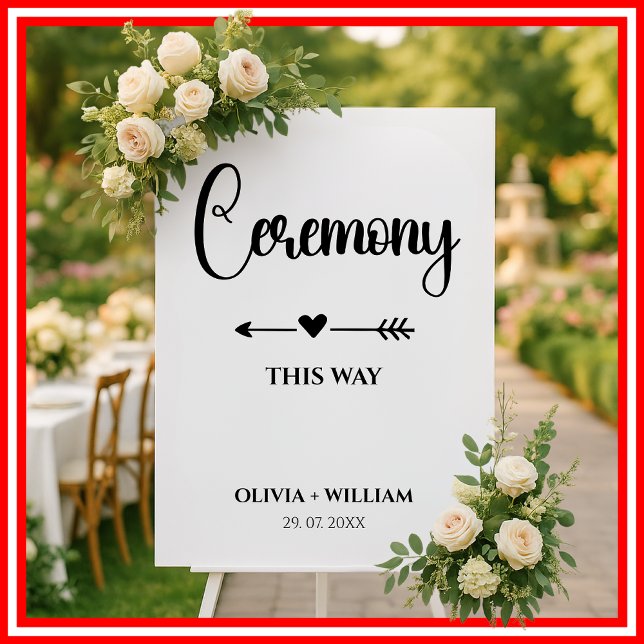 Wedding Ceremony This Way Left Arrow Welcome Sign (Creator Uploaded)