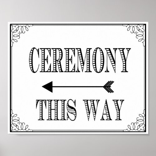 Wedding Ceremony way sign vintage chalkboard