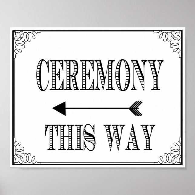 Wedding Ceremony way sign vintage chalkboard (Front)