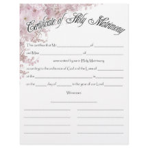Wedding Certifficate