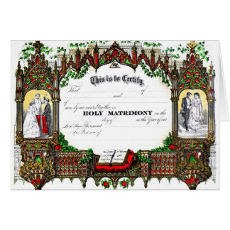 wedding certificate from 1877 cards