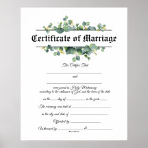 Wedding Certificate Poster
