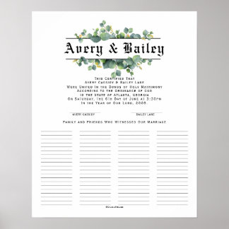 Wedding Certificate Poster