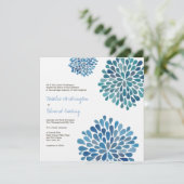 Wedding Cerulean Blue Flower Blooms Invitation (Standing Front)