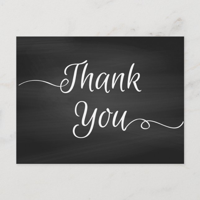 Wedding Chalkboard add photo Thank You Postcard (Front)