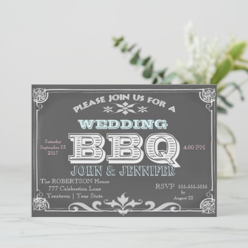 Wedding Chalkboard BBQ Invitation Zazzle