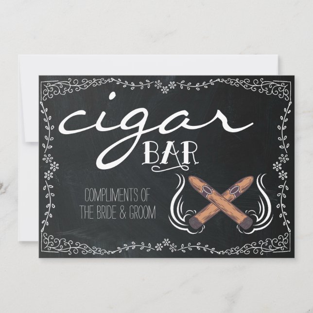 Wedding Chalkboard Sign | Cigar Bar (Front)