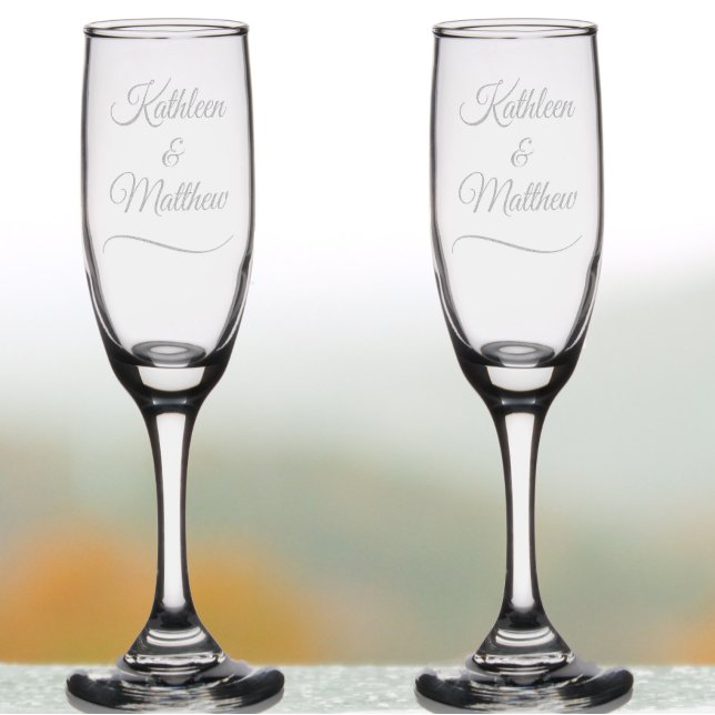 Wedding Champagne or Wine Etched Glassware (Creator Uploaded)